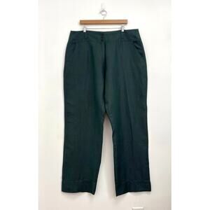 POETRY Linen-Silk Straight-Leg Button-Front Full-Length Trousers Pants - US16